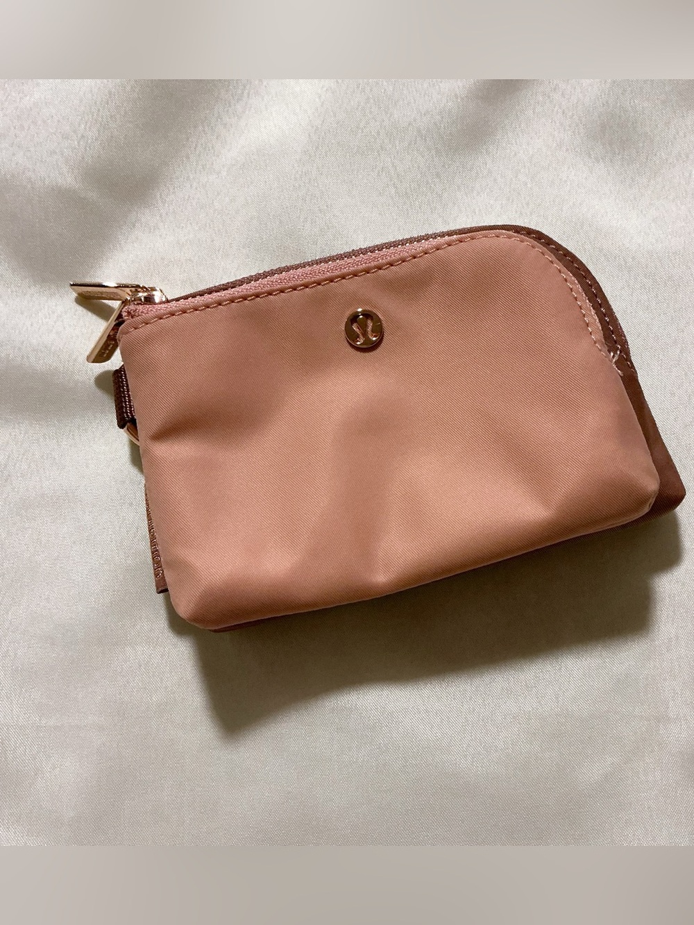 lululemon | Double Zip Clippable Card Pouch Red Clay/Tea Rose NWOT - Picture 2 of 9
